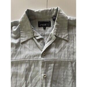Medium Pronti Phita Light Blue Short Sleeve Button Up Shirt
